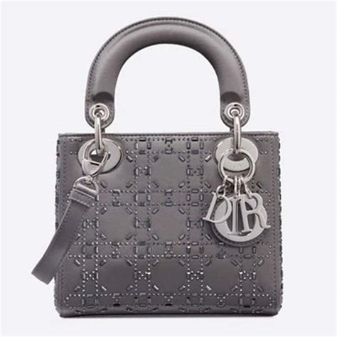 strass mini lady dior|Mini Lady Dior Bag Gray Strass Cannage Satin .